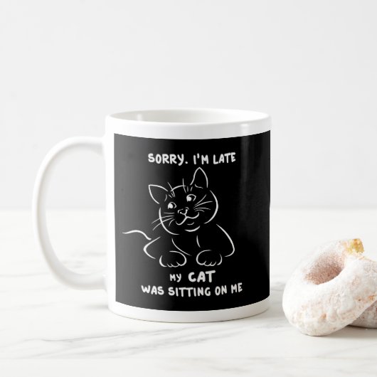 Entschuldige, dass ich zu spät bin kaffeetasse (Mit Donut)