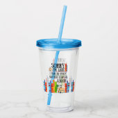 Entschuldige, dass ich zu spät mein Buch fertigste Acryltrinkbecher (Rückseite)