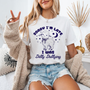 Entschuldige, dass ich zu spät war, als ich trocke T-Shirt