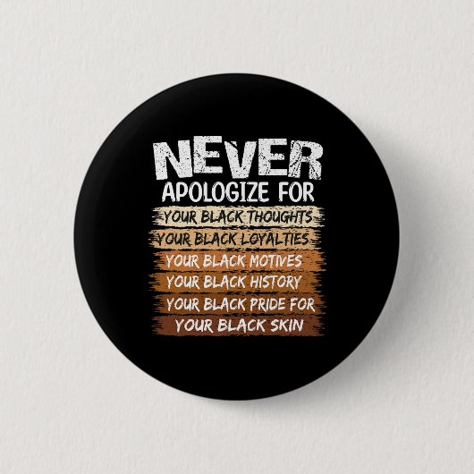 Entschuldige dich nie Schwarze Geschichte Monat Bl Button (Vorderseite)