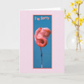 Entschuldige die Karte mit geflecktem rosa Flaming (Gelbe Blume)