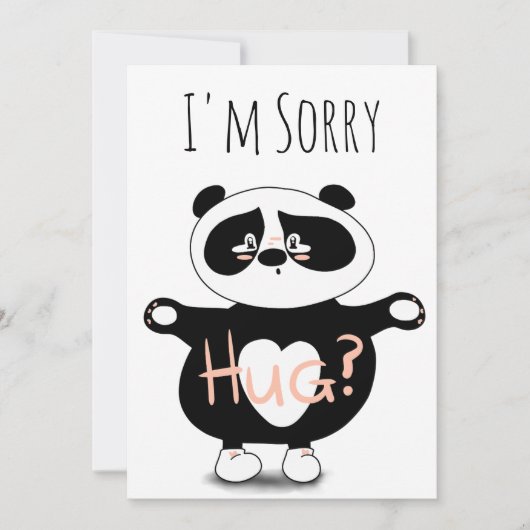 Entschuldige die Niedliche Panda Bear Hugs Card (Vorderseite)