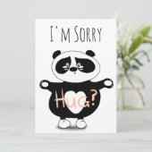 Entschuldige die Niedliche Panda Bear Hugs Card (Stehend Vorderseite)