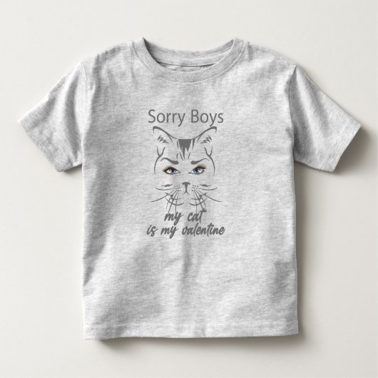 Entschuldige Jungs, meine Katze ist mein Valentins Kleinkind T-shirt (Vorderseite)