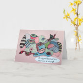 Entschuldige, Mind in einem Gewirr in rosa blauer  Karte (Gelbe Blume)