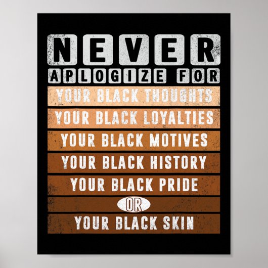 Entschuldigen Sie Black History Month Blm Melanin Poster (Vorne)