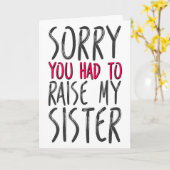 Entschuldigen Sie, dass Sie meine Schwester aufzie Karte (Gelbe Blume)