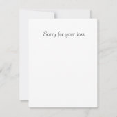 Entschuldigen Sie für Ihren Verlust, sonnig mit Le Mitteilungskarte (Rückseite)