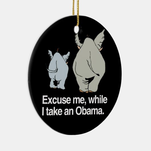 Entschuldigen Sie mich, während ich einen Obama - Keramikornament (Rechts)