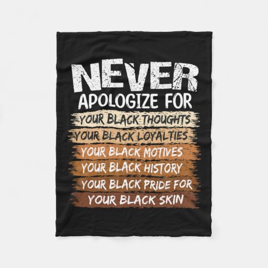 Entschuldigen Sie niemals den Monat Blm Melanin Pr Fleecedecke (Vorderseite)