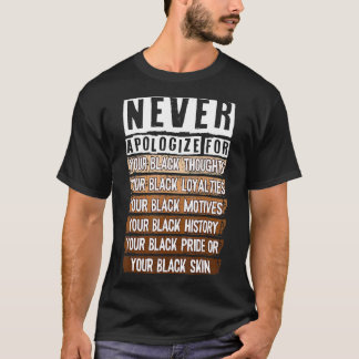 Entschuldigen Sie niemals den Monat BLM Melanin Pr T-Shirt