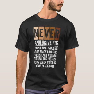Entschuldigen Sie niemals den Monat BLM Melanin Pr T-Shirt