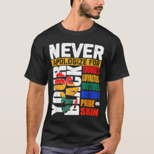 Entschuldigen Sie niemals den Monat BLM Melanin Pr T-Shirt