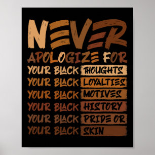 Entschuldigen Sie sich nie Schwarze Geschichte Mon Poster