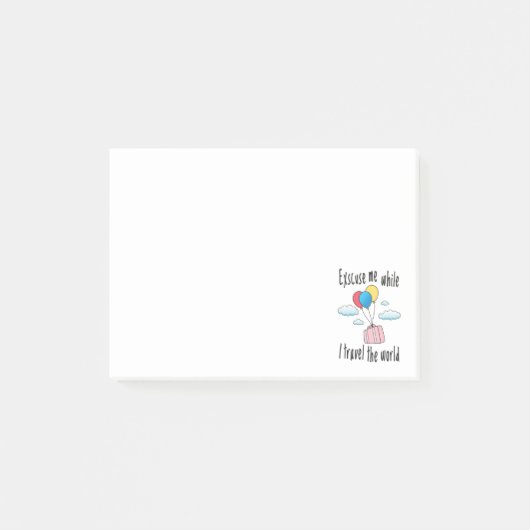 Entschuldigen Sie, während ich die Welt bereise Post-it Klebezettel (Vorderseite)