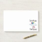 Entschuldigen Sie, während ich die Welt bereise Post-it Klebezettel (Auf Schreibtisch)