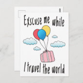Entschuldigen Sie, während ich die Welt bereise Postkarte (Vorne/Hinten)