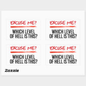 Entschuldigen Sie, welche Stufe das hier ist Rechteckiger Aufkleber (Blatt)