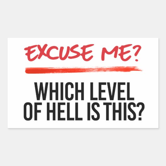 Entschuldigen Sie, welche Stufe das hier ist Rechteckiger Aufkleber (Vorderseite)