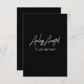 Entschuldigung akzeptierte Vertrauen verweigert Dankeskarte (Vorne/Hinten)