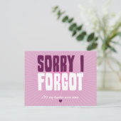 Entschuldigung, dass ich vergessen habe postkarte (Stehend Vorderseite)