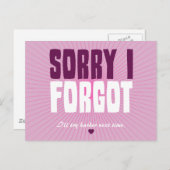 Entschuldigung, dass ich vergessen habe postkarte (Vorne/Hinten)