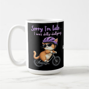 Entschuldigung, dass ich zu spät bin, ich habe her kaffeetasse