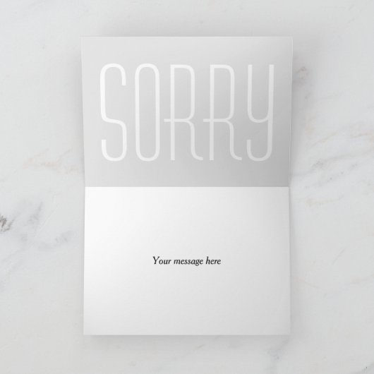 Entschuldigung die Karte für Scheidung oder Bezieh (Innenseite)