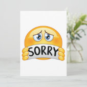 Entschuldigung Emoticon Einladung (Stehend Vorderseite)