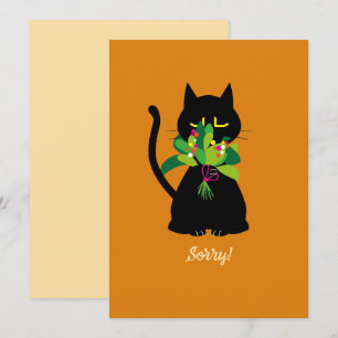 ENTSCHULDIGUNG! Funny Black Cat Grußkarte 🐈 ‍ ⬛ Feiertagskarte