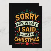 Entschuldigung für das, was ich gestern Weihnachte Einladung (Vorne/Hinten)