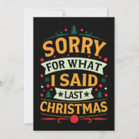 Entschuldigung für das, was ich gestern Weihnachte