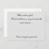 Entschuldigung für deinen Verlust Postkarte (Vorne/Hinten)