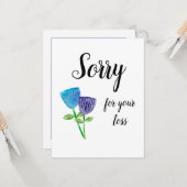 Entschuldigung für den Verlust von Beileid für Hau Karte (Vorderseite/Rückseite Beispiel)