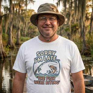 Entschuldigung für die Verspätung Die Fische bisse T-Shirt