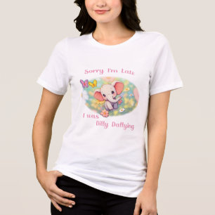 Entschuldigung für die Verspätung Elefantendesign Tri-Blend Shirt