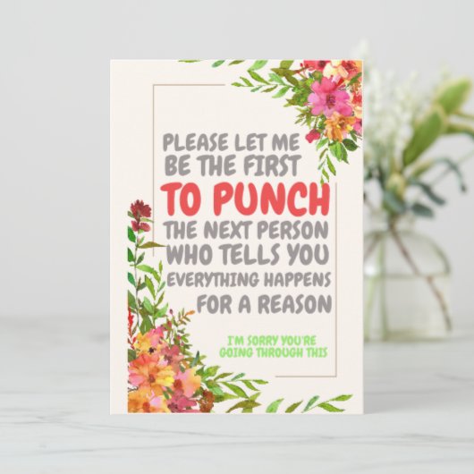 Entschuldigung für Ihr verlorenes Beileid Einladung (Stehend Vorderseite)