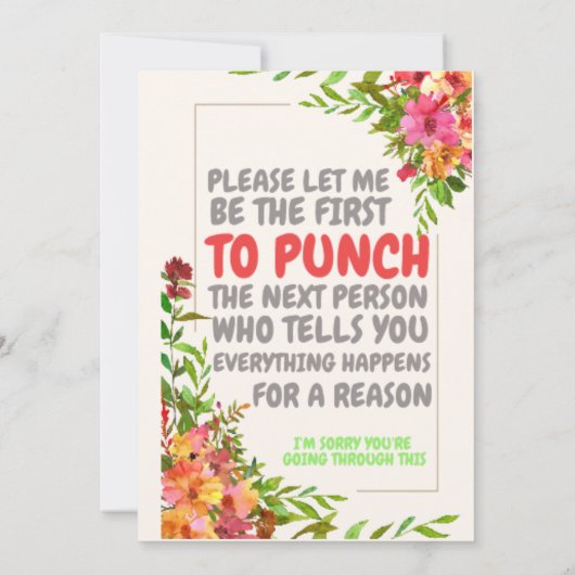 Entschuldigung für Ihr verlorenes Beileid Einladung (Rückseite)