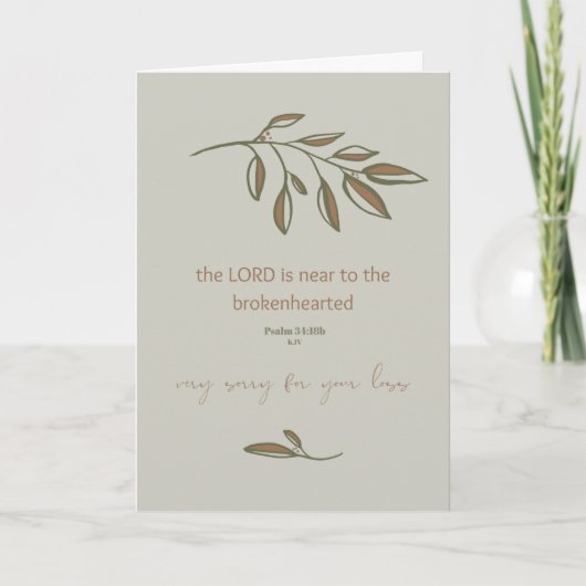 Entschuldigung für Ihren Verlust | Christliche Sym Karte (Vorderseite)
