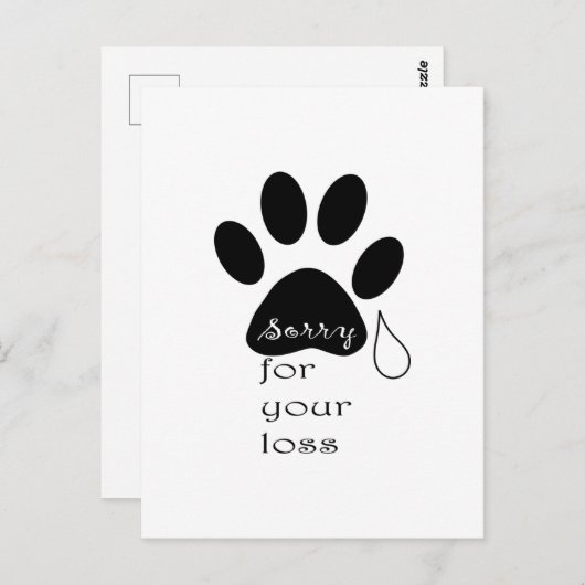 Entschuldigung für Ihren Verlust Pet Beileid Karte (Vorne/Hinten)
