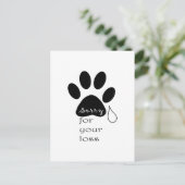 Entschuldigung für Ihren Verlust Pet Beileid Karte (Stehend Vorderseite)