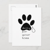 Entschuldigung für Ihren Verlust Pet Beileid Karte (Vorne/Hinten)