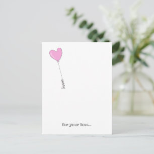 Entschuldigung für Ihren Verlust - Süßer rosa Luft Postkarte
