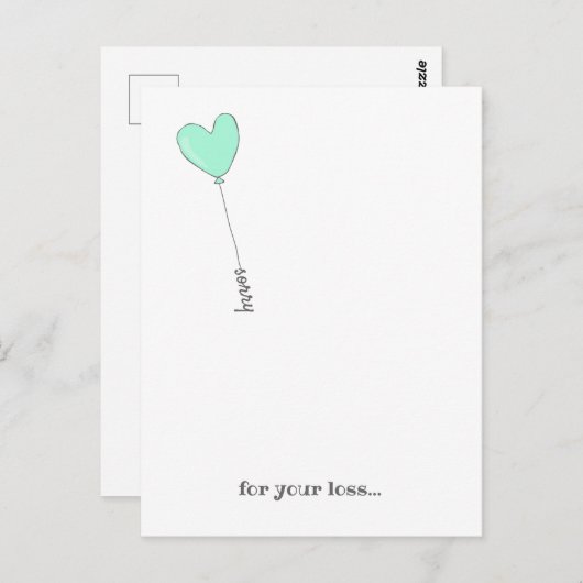 Entschuldigung für Ihren Verlust - Sweet Aquamarin Postkarte (Vorne/Hinten)
