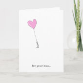 Entschuldigung für Ihren Verlust - Sweet Pink Ball Karte (Vorderseite)