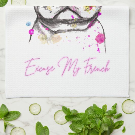 Entschuldigung für meinen Französisch Funny French Geschirrtuch (Gefaltet)