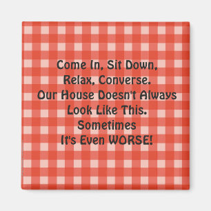 Entschuldigung für Messy House Retro Funny Red Kar Magnet