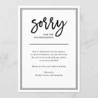 Entschuldigung für Unannehmlichkeiten| Annullierun