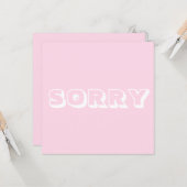 Entschuldigung, hellrosa, moderne, fett karte (Vorderseite/Rückseite Beispiel)