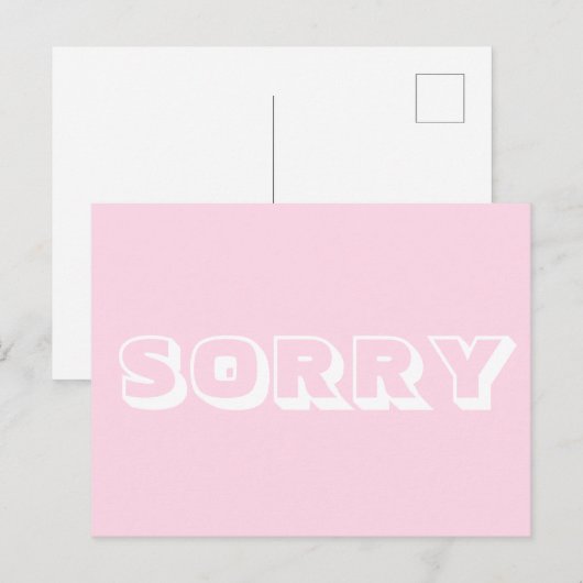 Entschuldigung, hellrosa, moderne, fett postkarte (Vorne/Hinten)